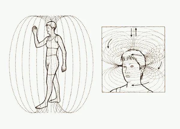 campo magnetico humano visualizado en la terapia de la polaridad