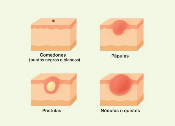 lesiones del acné